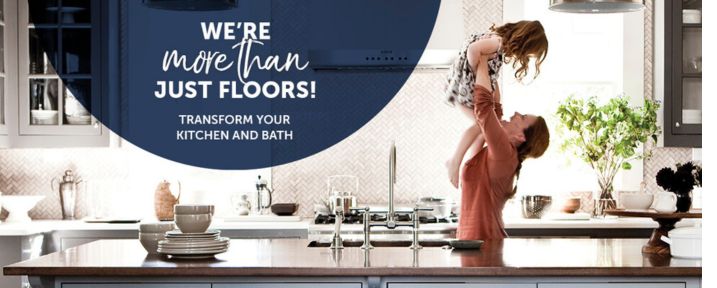 text on image Special Financing available on flooring, with couple on flooring 