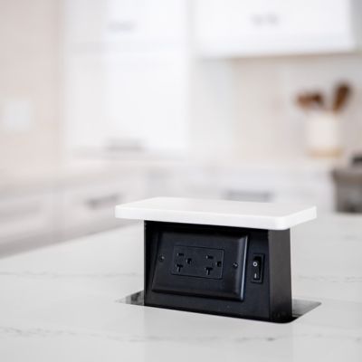 Santee kitchen island with outlet