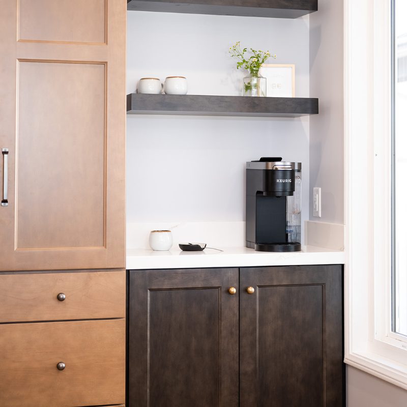 custom kitchen coffee nook cabinets