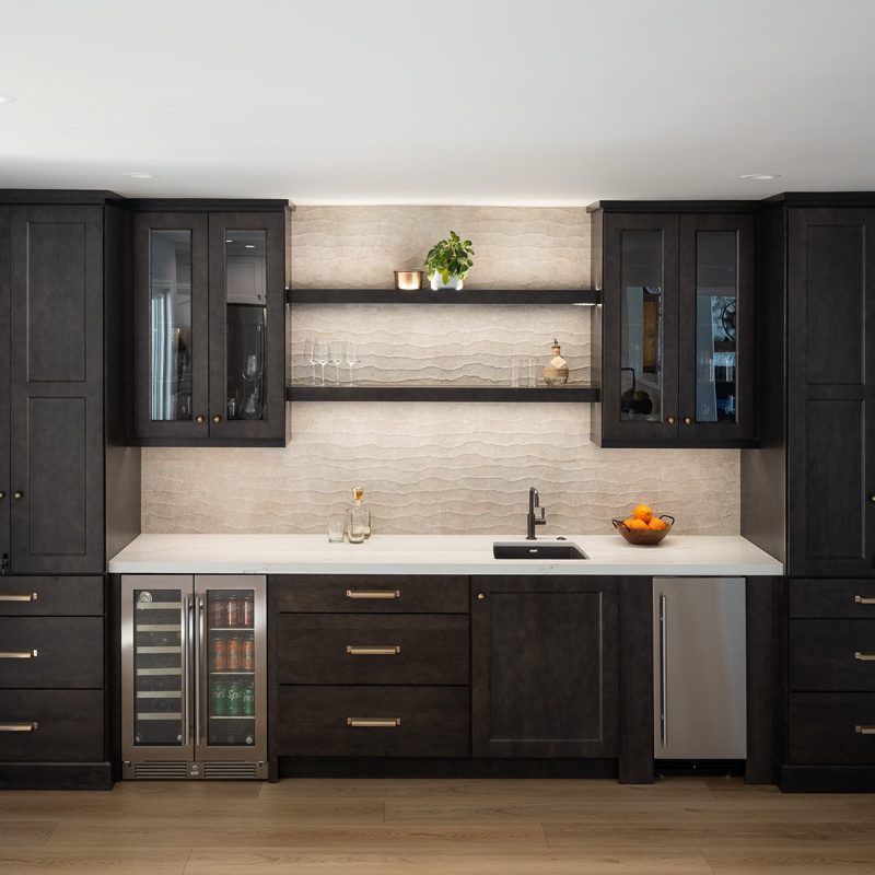 kitchen cabinetry and wood look floors