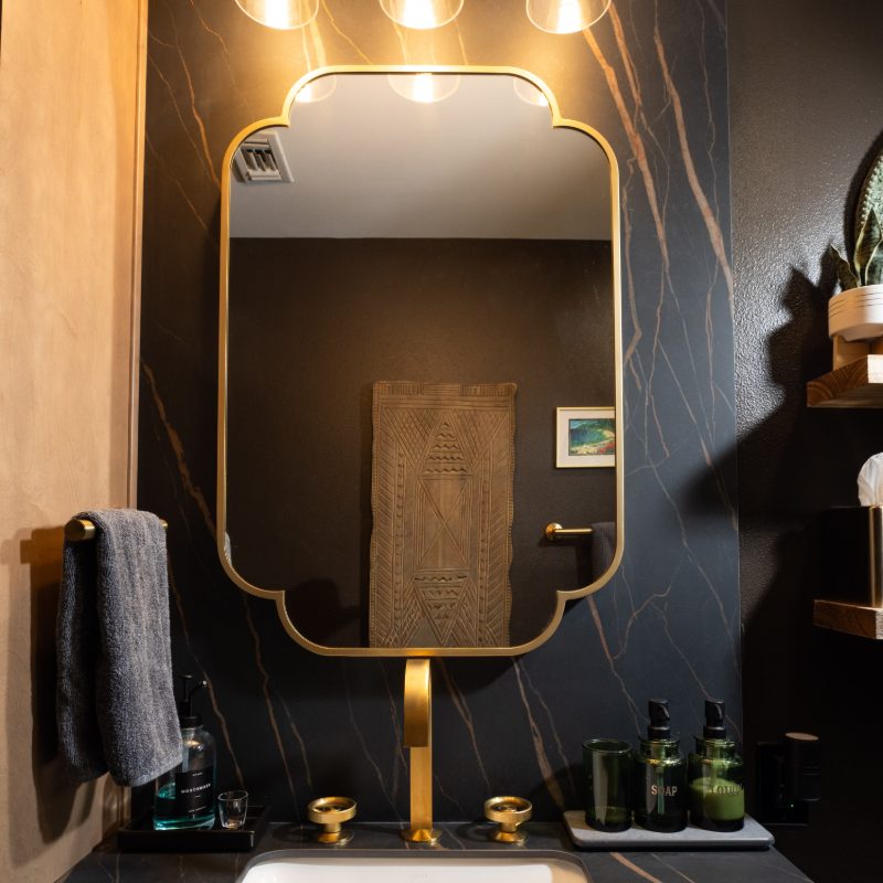 custom vanity mirror and lights