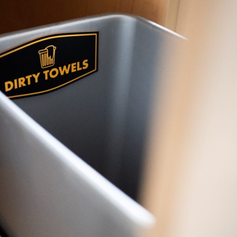 kitchen cabinet dirty towel bin